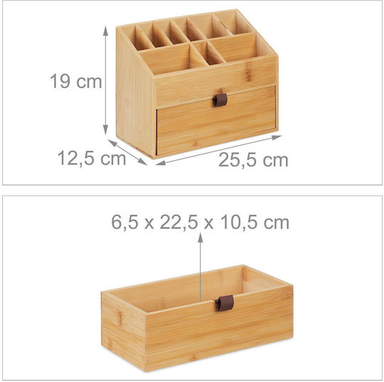 Relaxdays Organizator Cosmetice Cu Separatoare Maro