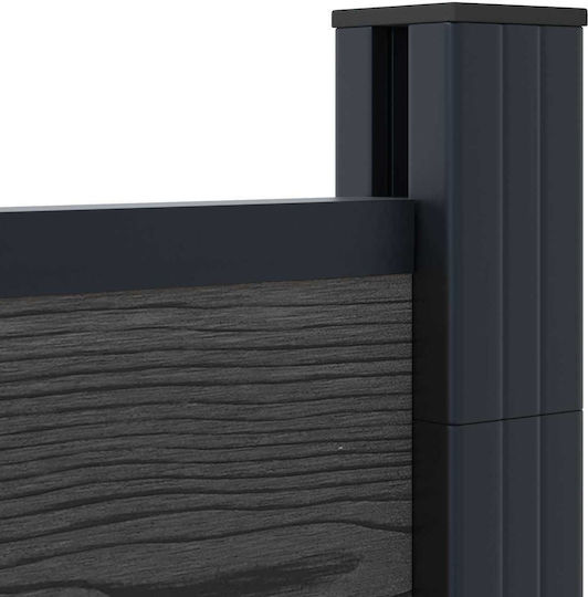 vidaXL WPC Fence Panels in Black Colour 4 Pieces
