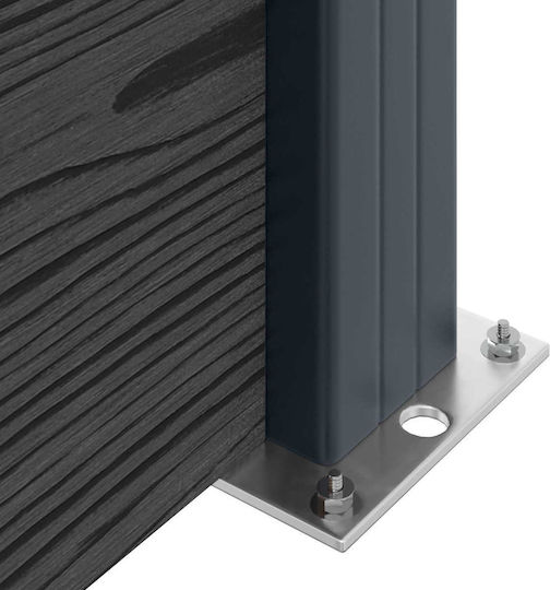 vidaXL WPC Fence Panels in Black Colour 4 Pieces