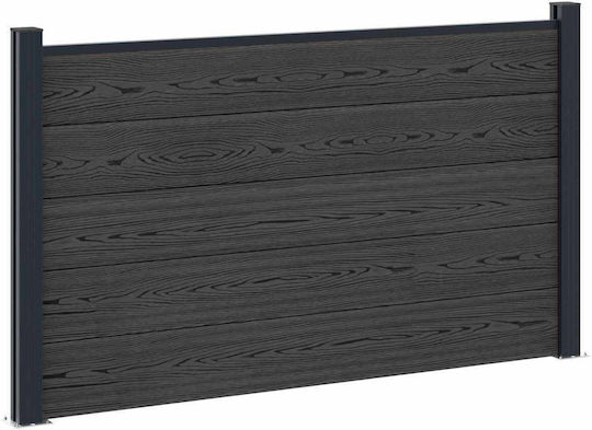 vidaXL WPC Fence Panels in Black Colour 4 Pieces