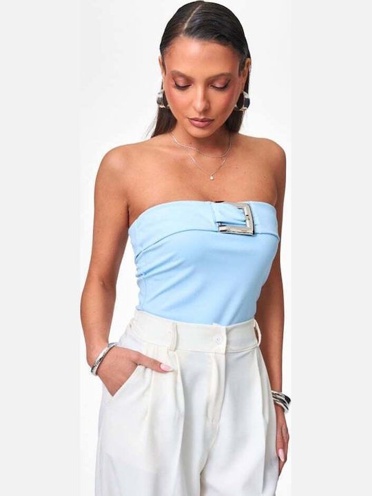 Κορμάκι Strapless Αγκράφα Γαλαζιο