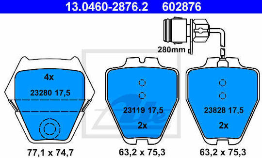 Set Plăcuțe de Frână Disc Frână 13.0460-2876.2
