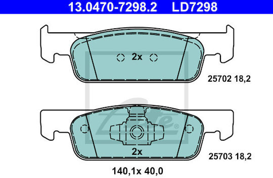 Set Plăcuțe Frână Disc Frână Ate 13.0470-7298.2