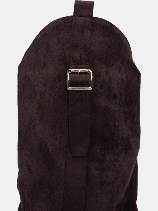 Suede Γυναικείες Μπότες Cowboy Καφέ