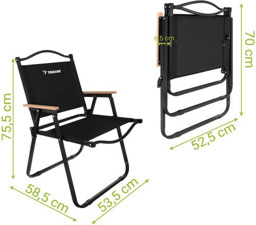 Outdoor Chair Metallic Black 75.5x58.5x53.5 cm