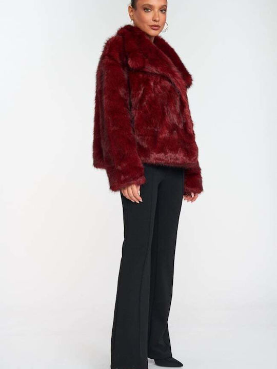 Short Women's Furs Burgundy