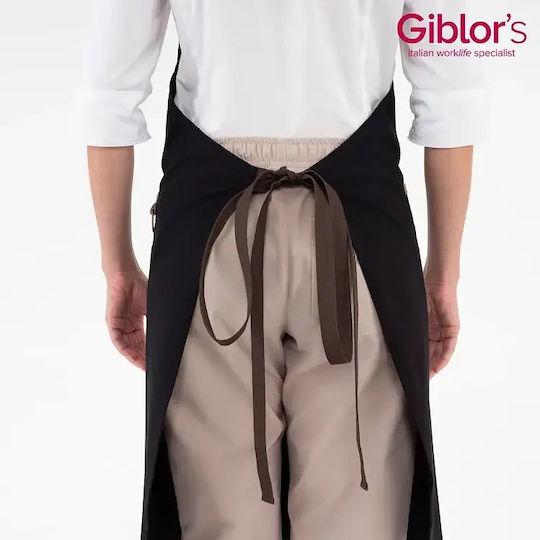 Giblor's Ποδιά Σεφ / Σερβιτόρου / Barista / Bartender Ολόσωμη Μαύρη