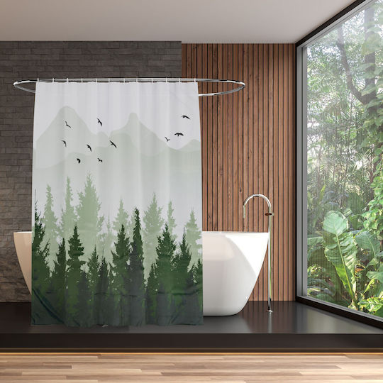 Relaxdays Cortină De Duș Textilă 200x180cm Multicolor