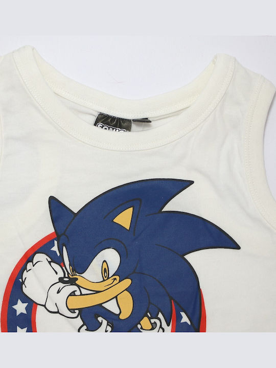 Kinderoberteile Ärmellose Weiß Sonic Hedgehog