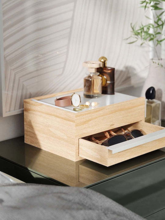 Umbra Wooden Jewellery Box with Drawer White 26x22x12cm