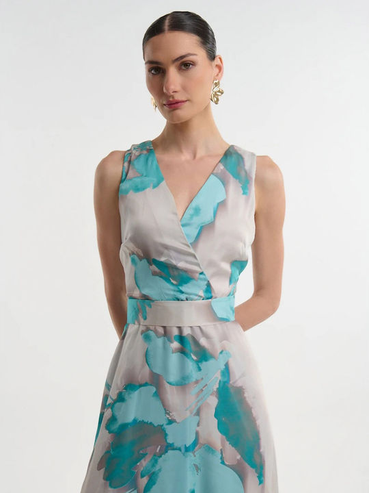 Summer Maxi Dress for Wedding Christening Satin Green