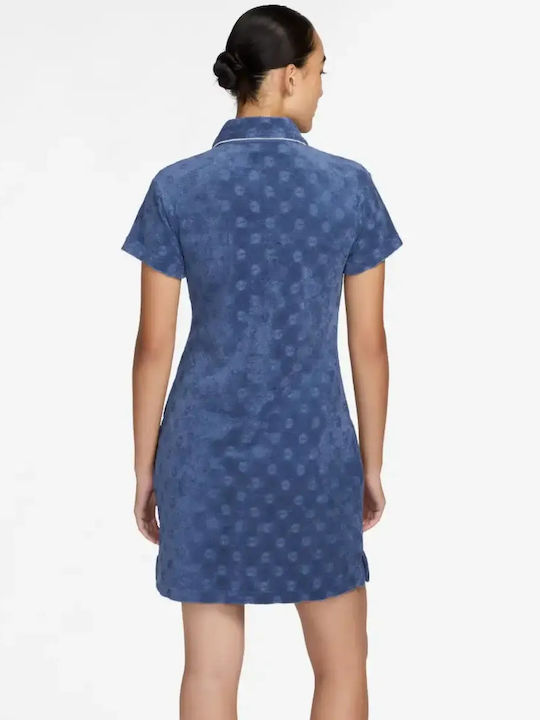 Sportswear Sommer Mini Damenkleid Blau