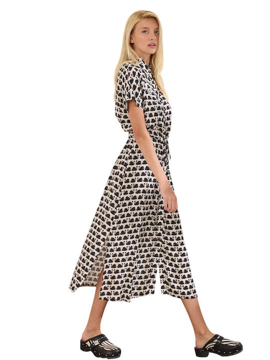 Summer Midi Shirt Dress Cream