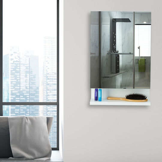 Relaxdays Bathroom Mirror with Cabinet 50x35cm White