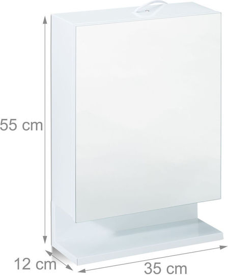 Relaxdays Bathroom Mirror with Cabinet 50x35cm White