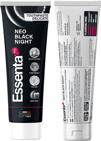 Essenta Pro Toothpaste with Activated Carbon and Fluoride Free for Whitening and Plaque 75ml