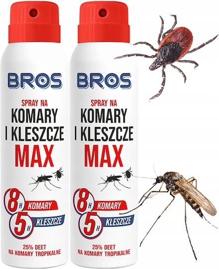 Bros Max Insektenschutzmittel Spray DEET Geeignet für Kinder 90ml 2 Stück