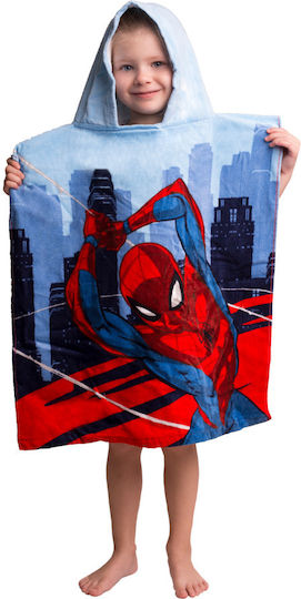Παιδικό Πόντσο Βαμβακερό Βελούδινο Spiderman 320gsm