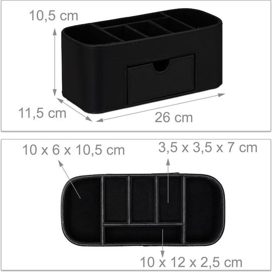 Поставка За Офисни Принадлежности Relaxdays 7 Отделения Черна 10.5x26x11.5 См