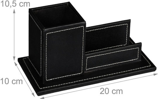 Relaxdays Suport De Birou Pentru Pixuri Cărți De Vizită Alb Negru 10.5x20x10cm