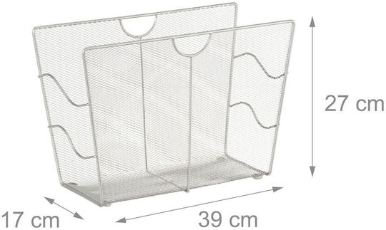 Dokumentenhalter Relaxdays Metall 27x39x17cm Silber