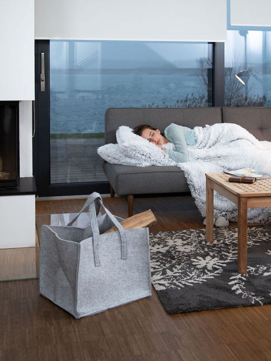 Relaxdays Coș Textil De Depozitare Lemne 34,5x36,5x43cm Gri