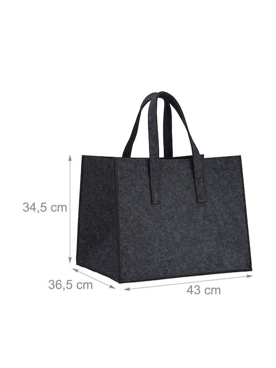 Relaxdays Coș Textil De Depozitare Lemne 34,5x36,5x43cm Gri