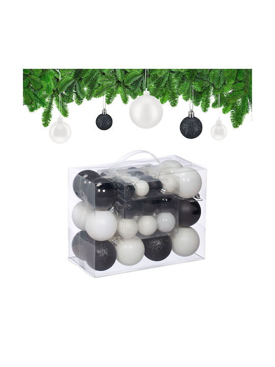 Relaxdays Set Ornamente De Crăciun Alb Negru Diverse Mărimi Plastic 4x3cm 5x4cm 7x6cm Relaxdays Set Ornamente De Crăciun Alb Negru Diverse Mărimi Plastic 4x3cm 5x4cm 7x6cm