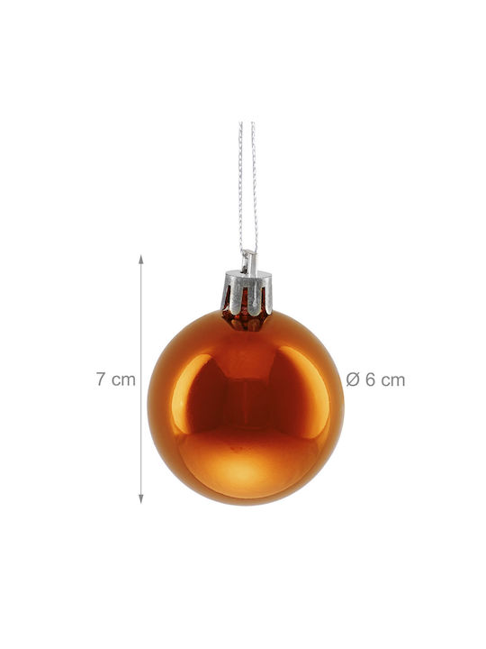 Set 50 Relaxdays Christmas Baubles Orange Silver 7x6cm