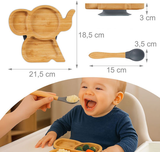 Relaxdays Farfurie Pentru Copii Gri