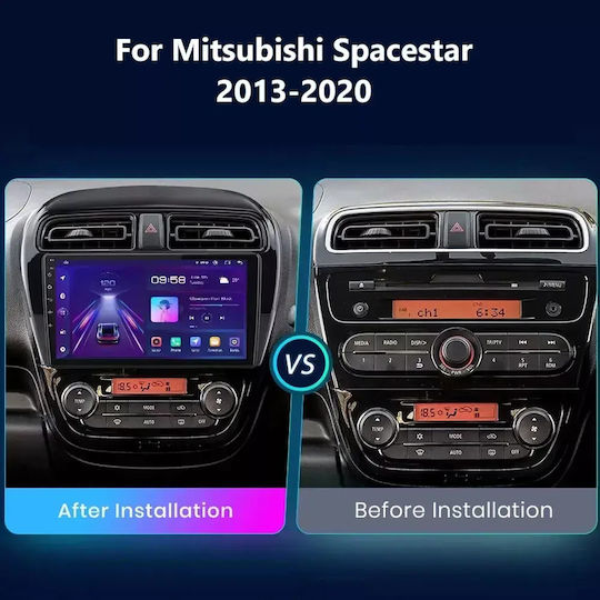 Car Audio System for Mitsubishi Space Star 2013-2020 Bluetooth USB WiFi GPS Apple CarPlay Android Auto with 9" Touch Screen