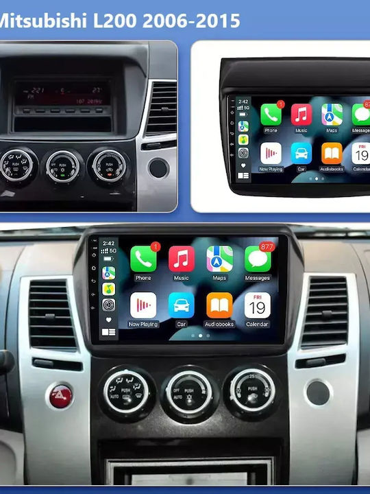Car Audio System for Mitsubishi L200 2006-2015 Bluetooth USB WiFi GPS Apple CarPlay Android Auto with 9" Touch Screen