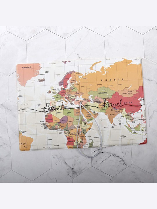 Travel World Map Θήκη Καρτών Διαβατηρίου Οεμ