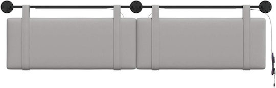 vidaXL Fabric Bed Headboard Pillow Gray 210x55cm