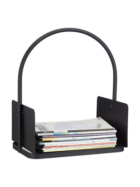 Relaxdays Coș Metalic De Depozitare Lemne 46.5x30x40.5cm Negru