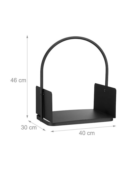 Relaxdays Coș Metalic De Depozitare Lemne 46.5x30x40.5cm Negru
