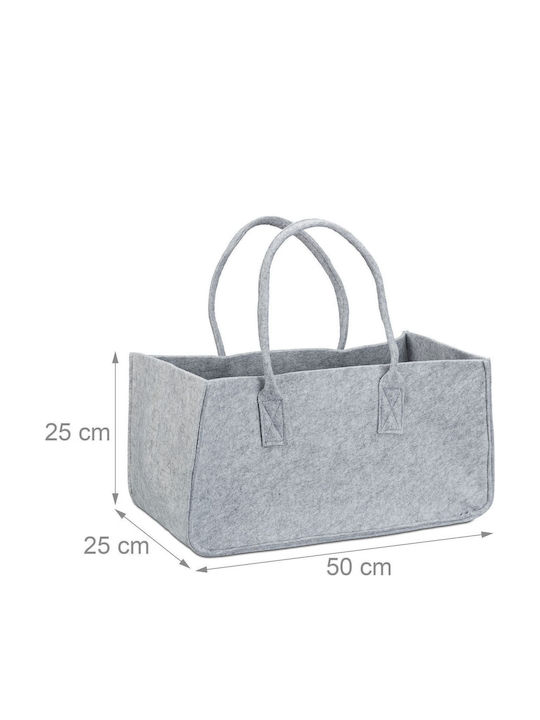 Relaxdays Coș Textil De Depozitare Lemne 25x50x25cm Gri