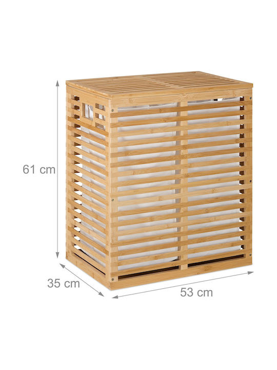 Relaxdays Καλάθι Απλύτων Bamboo 61x53x35cm Μπεζ