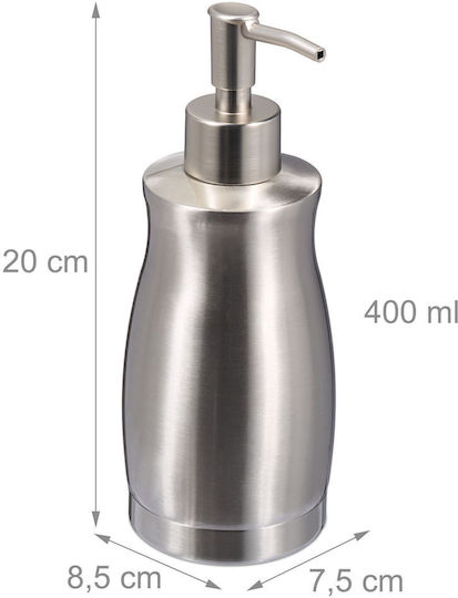 Relaxdays Dispenser από Ανοξείδωτο Ατσάλι Γκρι 400ml