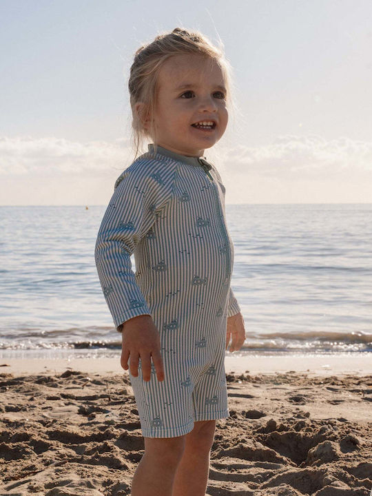 Little Dutch Kids One-Piece Swimsuit With Long Sleeve Mint