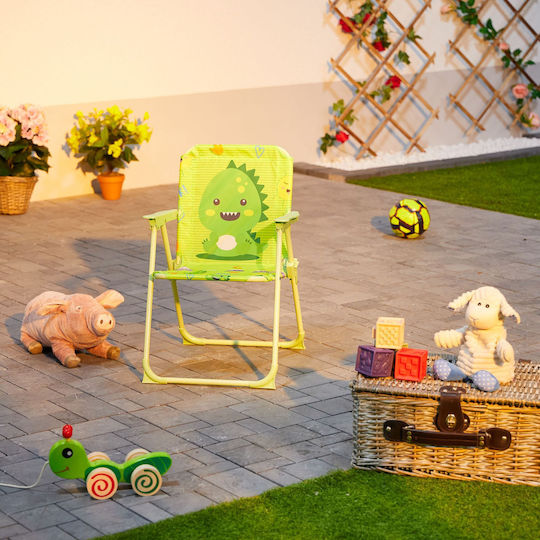 Relaxdays Scaun De Plajă Pentru Copii Verde 51.5x37.5x36cm