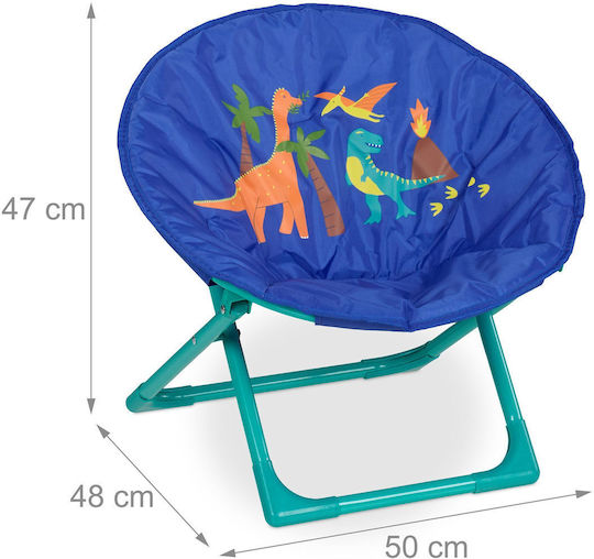 Relaxdays Kinder Strandstuhl Blau 47x48x50cm