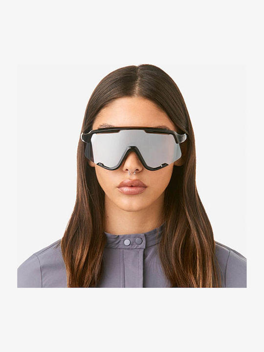 Hawkers Men's Sunglasses with Black Metallic Frame and Grey Lens