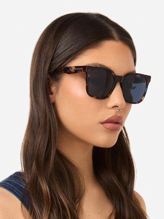Hawkers Carey Men’s Sunglasses with Blue Horn-Rimmed Frame and Blue Lens