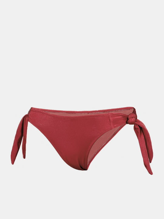 Slip Bikini Cu Dantelă Burgundy