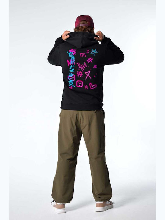 Sweatshirt with Hood Black H0230M