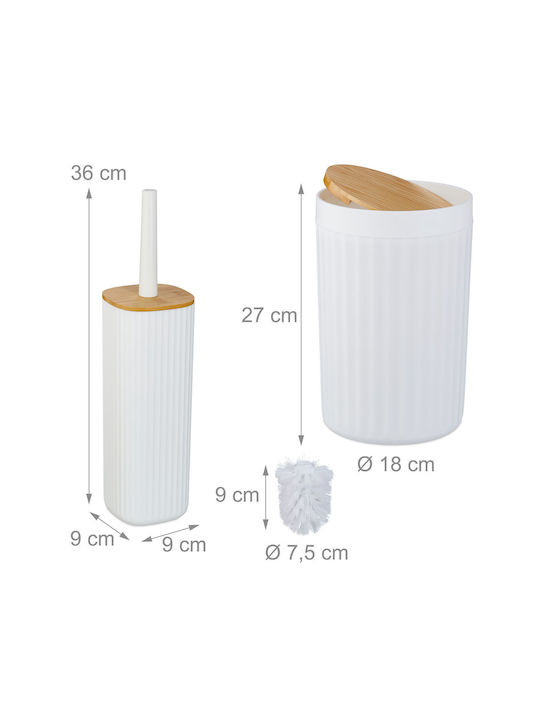 Relaxdays Bathroom Accessory Set Plastic White
