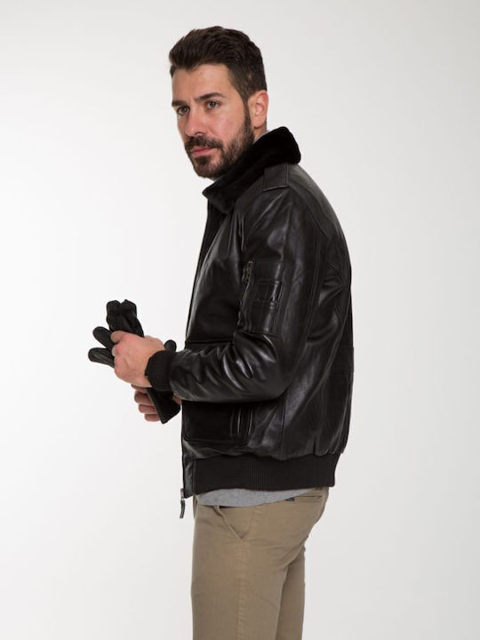 Pilot Δερμάτινο Μπουφάν Black