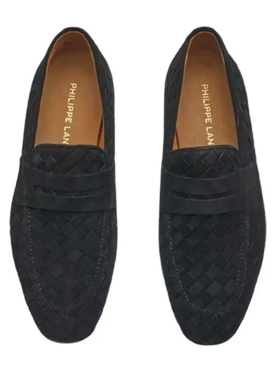 Suede Men's Moccasins In Black Colour