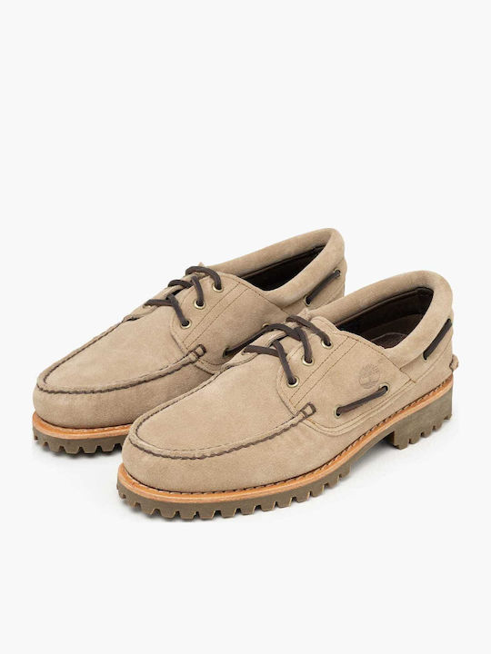 Leather Men's Boat Shoes in Brown Colour
